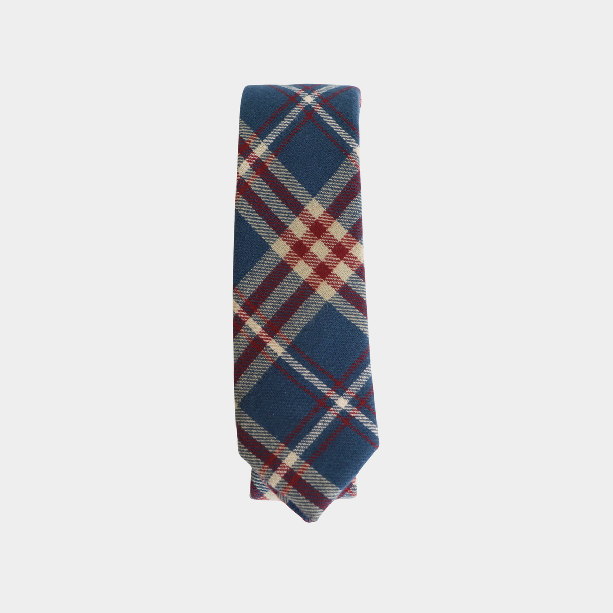 JASON • Blue, Cream, and Crimson Plaid Mens Tie - Men's Tie