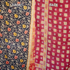 Hand-Stitched 100% Cotton Kantha Quilt – Reversible Kantha Throw Blanket, 80” x 52” -