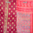 Hand-Stitched 100% Cotton Kantha Quilt – Reversible Kantha Throw Blanket, 80” x 52” -