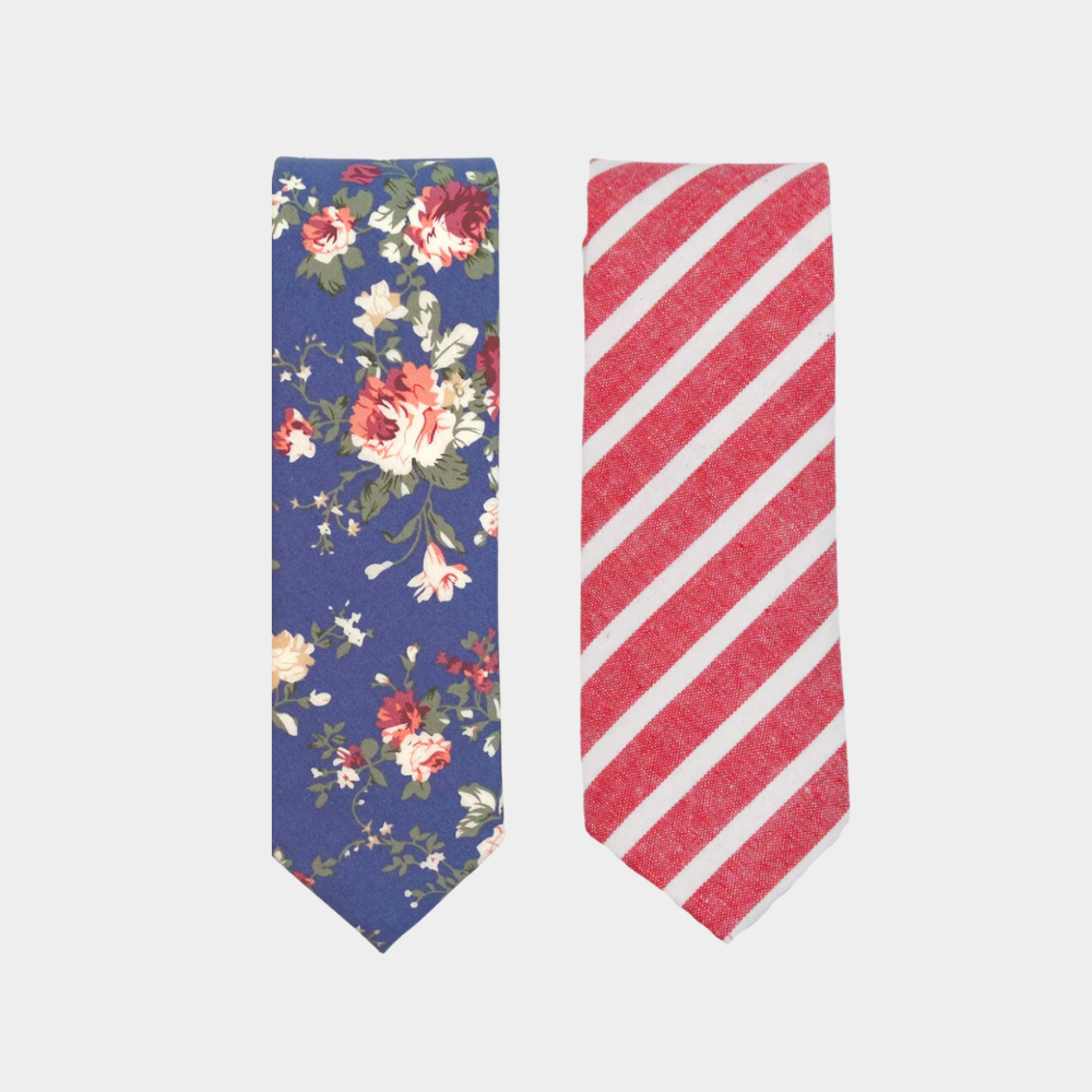 Floral Azure || DUO - Neckties