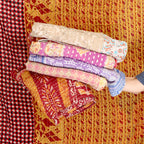 Hand-Stitched 100% Cotton Kantha Quilt – Reversible Kantha Throw Blanket, 80” x 52” -