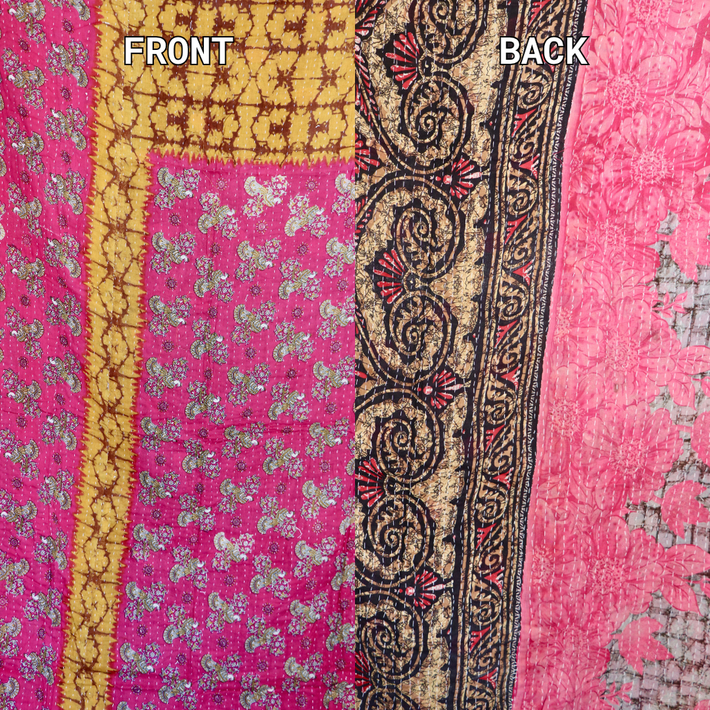 KANTHA QUILT || PINK DAHLIA - KANTHA QUILT