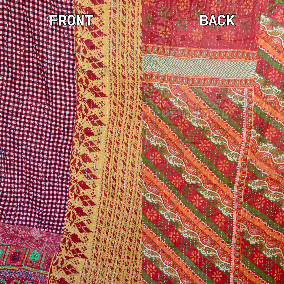KANTHA QUILT || HARVEST CHERRY - KANTHA QUILT