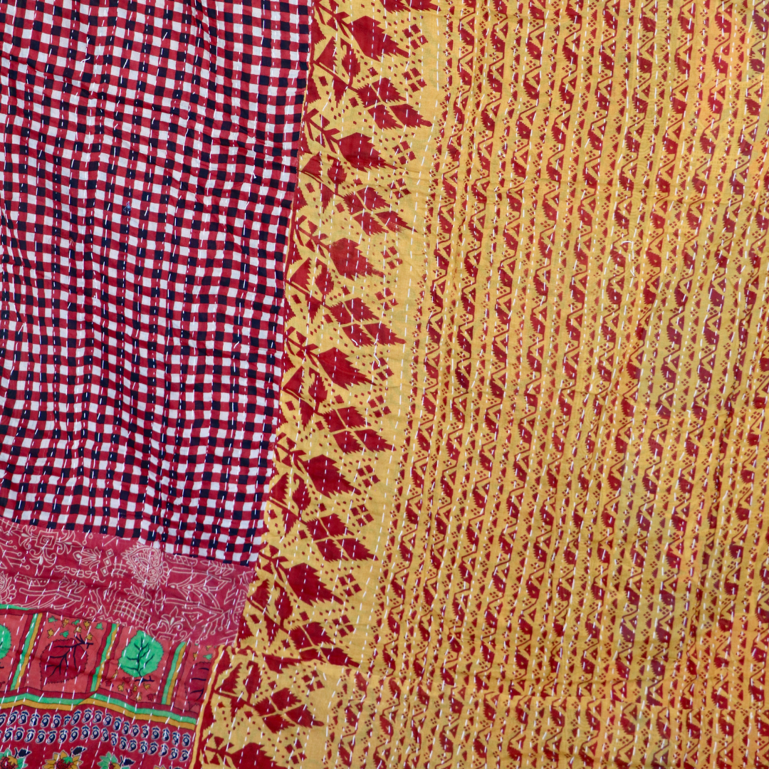 KANTHA QUILT || HARVEST CHERRY - KANTHA QUILT