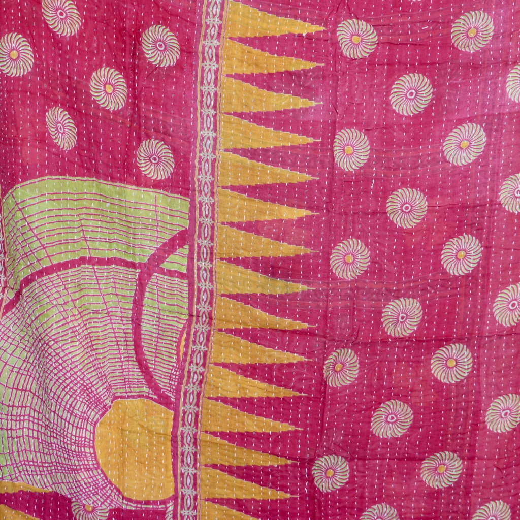 KANTHA QUILT || RASPBERRY SUN - KANTHA QUILT