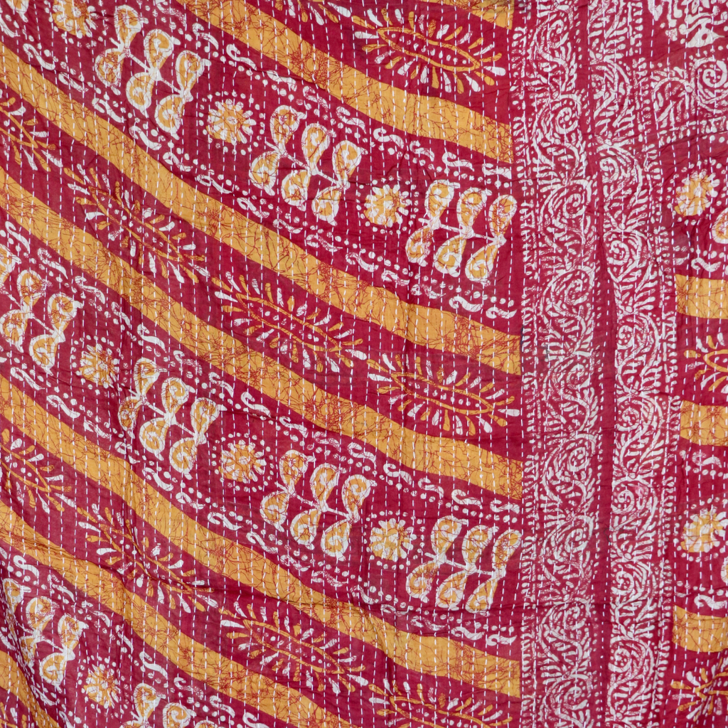KANTHA QUILT || RASPBERRY SUN - KANTHA QUILT