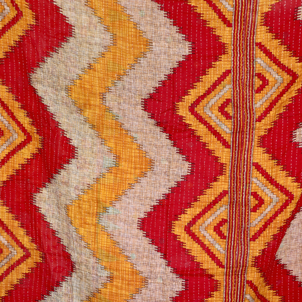 KANTHA QUILT || SAFFRON SUNSET - KANTHA QUILT