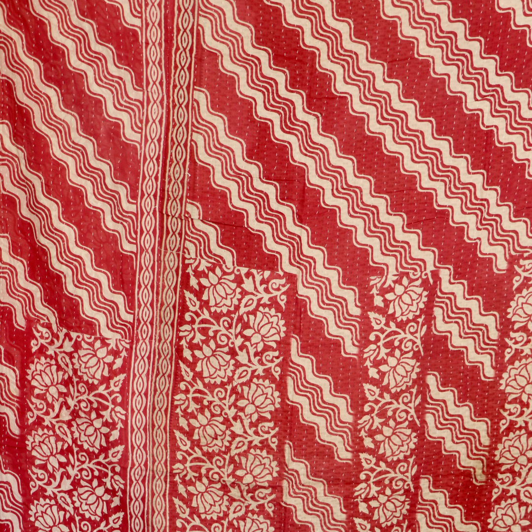 KANTHA QUILT || SCARLET BLOOM - KANTHA QUILT