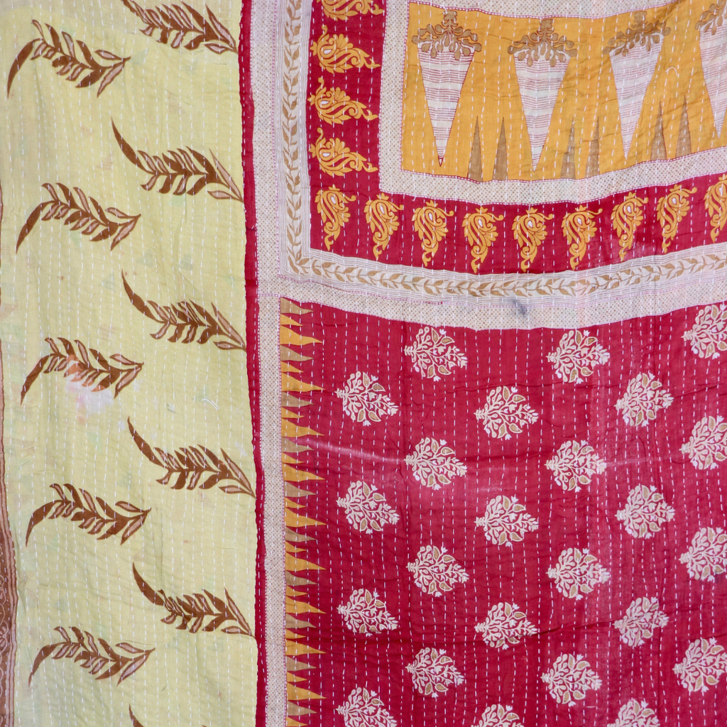 KANTHA QUILT || SCARLET BLOOM - KANTHA QUILT