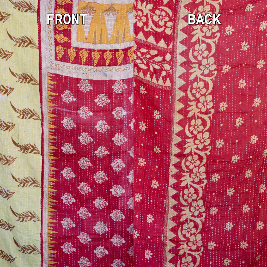 KANTHA QUILT || SCARLET BLOOM - KANTHA QUILT