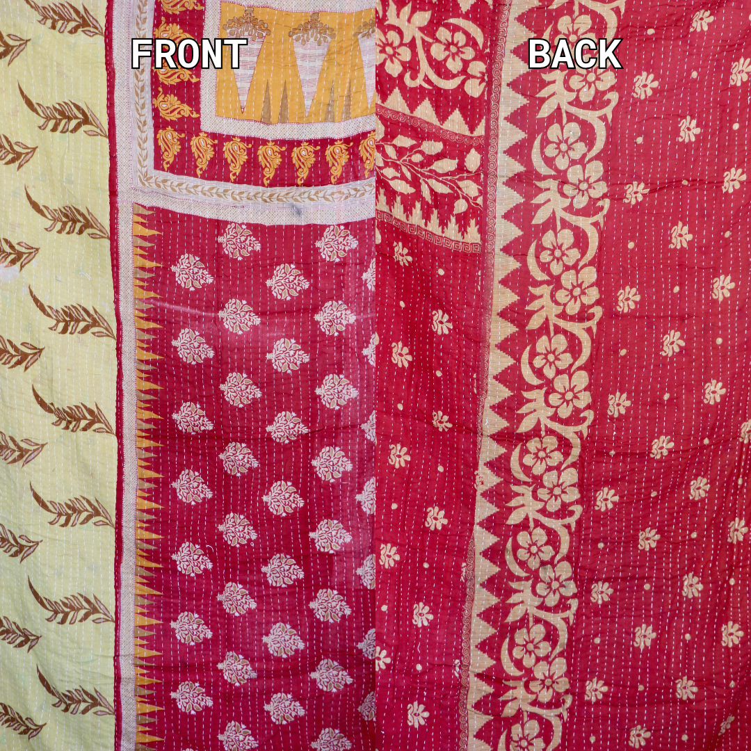 KANTHA QUILT || SCARLET BLOOM - KANTHA QUILT